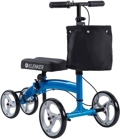 <strong>ELENKER</strong>® YF-9005A <strong>Knee</strong> Scooter Economy <strong>Knee Walker</strong> with Dual Braking System for Injury or Surgery to The Foot, Ankle Injuries Blue. . Elenker knee walker